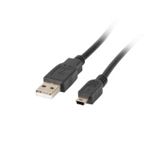 Cable USB 2.0 Lanberg mini AM-BM5P (CANON) con ferrita, 1,8 m, color negro
