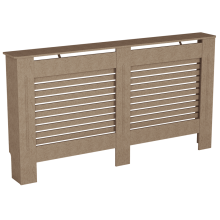 (Large) Elegant Unfinished Wooden Cabinet with Ventilated Slatted Design, Decorative Heating Cover for Interiors