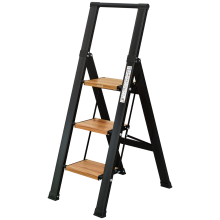3-stufige Leiter für Zuhause | Zusammenklappbar – Aluminium – ILILO FIT BW Pro