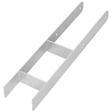 Base per colonna a forma di H per incassamento, staffa, ancoraggio in acciaio zincato, 120 mm