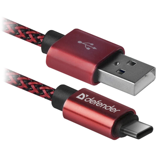 Defender AM-Typ-C-USB-Kabel, 1 m, 2,1 A, Rot