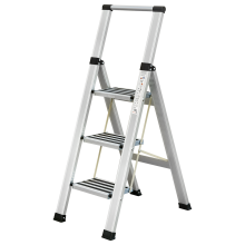 3-stufige Leiter für Zuhause | Zusammenklappbar – Aluminium – ILILO FIT Safe