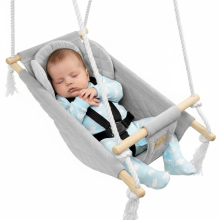 Vugge - hoppestol - babygynge - til hjem og have FLØJL - GRÅ