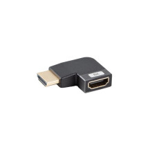 Adaptador Lanberg HDMI(F)->HDMI(F) 8K de aluminio plateado con ángulo izquierdo