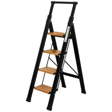 4-stufige Leiter für Zuhause | Zusammenklappbar – Aluminium – ILILO FIT BW Pro Plus