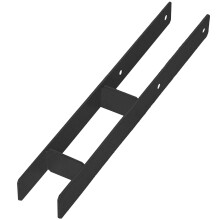 Base per colonna a forma di H per incassamento, staffa, ancoraggio in acciaio, zincato, nero, 80