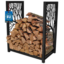 KOTARBAU Brennholzständer für Kamin, Stahl, Metall, dekorativer Loft-Baum, Schwarz, 50 x 30 x 60 cm
