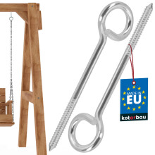 KOTARBAU Mennyezeti lengőhorog, körbefutó, csavarozható, rozsdamentes acél, 240 mm, 2 darabos készlet