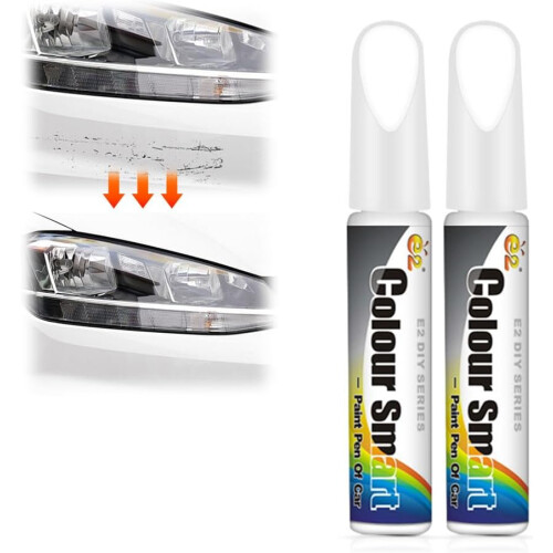 (White, -) 2 stylos réparation rayures, blanc
