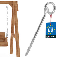 Mennyezeti lengőkampó, körbefutó, csavarozható, rozsdamentes acél, 230 mm