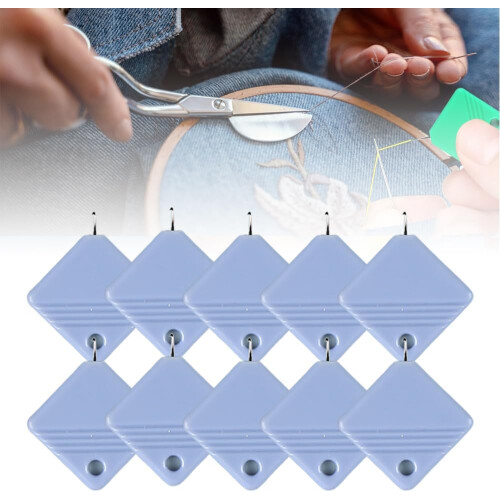 (10Pcs-Light Blue, -) Automatic Sewing Needle Threader, Quick-Loop Device Light Blue