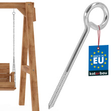 Mennyezeti lengőkampó, körbefutó, csavarozható, rozsdamentes acél, 240 mm