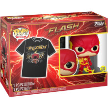 Funko Pop! Tees - DC Comics The Flash (Glow In The Dark) Vinyl Figure #1097 and Large Size Short Sleeve T-Shirt