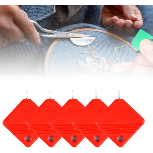 (5Pcs-Red, -) Automatic Sewing Needle Threader, Quick-Loop Device Light Blue
