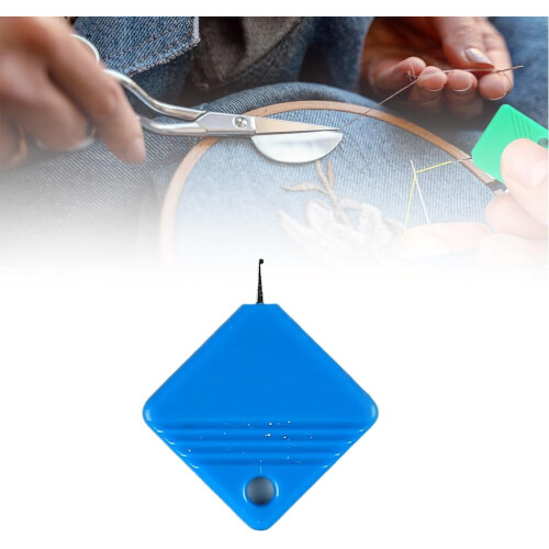 (1Pcs-Blue, -) Automatic Sewing Needle Threader, Quick-Loop Device Light Blue