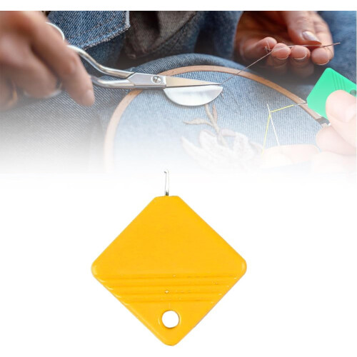 (1Pcs-Yellow, -) Automatic Sewing Needle Threader, Quick-Loop Device Light Blue