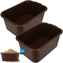 KOTARBAU Téglalap alakú kerti építőkonténer, habarcstartály, 45 l, barna, 2 darabos készlet
