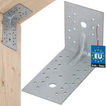 KOTARBAU Angolare da carpentiere, Connettore per costruzioni in acciaio, con goffratura, Acciaio inossidabile, 100x150x80 mm