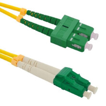 Qoltec SC/APC - LC/APC optikai patchcord | Egymódusú | 9/125 | G652D | Duplex | 1m