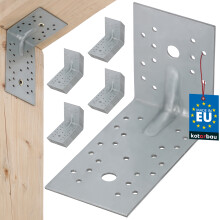 Connettore angolare da carpentiere in acciaio inox con goffratura KOTARBAU 100x150x80 mm - Set da 50 pezzi.