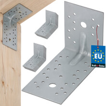 Connettore angolare da carpentiere in acciaio inox con goffratura KOTARBAU 100x150x80 mm - Set da 25 pezzi.