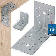 Connettore angolare da carpentiere KOTARBAU in acciaio inox con goffratura 100x150x80 mm - Set da 12