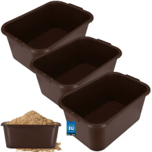 KOTARBAU Téglalap alakú kerti építőkonténer, habarcstartály, 45 l, barna, 3 darabos készlet