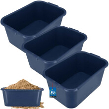 KOTARBAU Téglalap alakú kerti építőkonténer, habarcstároló, 45 l, sötétkék, 3 darabos készlet