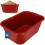 Contenedor rectangular para mortero de construcción de jardín, 55 L, color rojo. 1