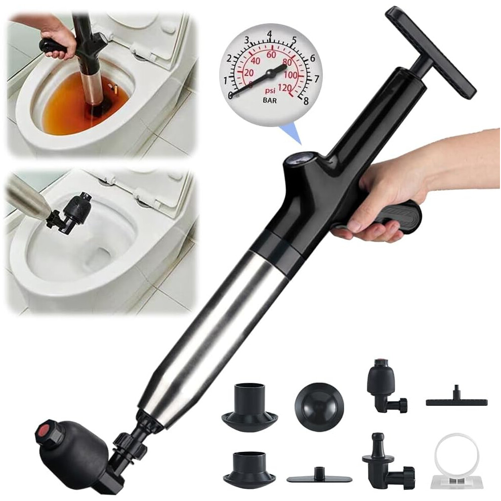 (Black, -) High-Pressure Air Drain Blaster, Toilet Plunger Grey 5437706961284