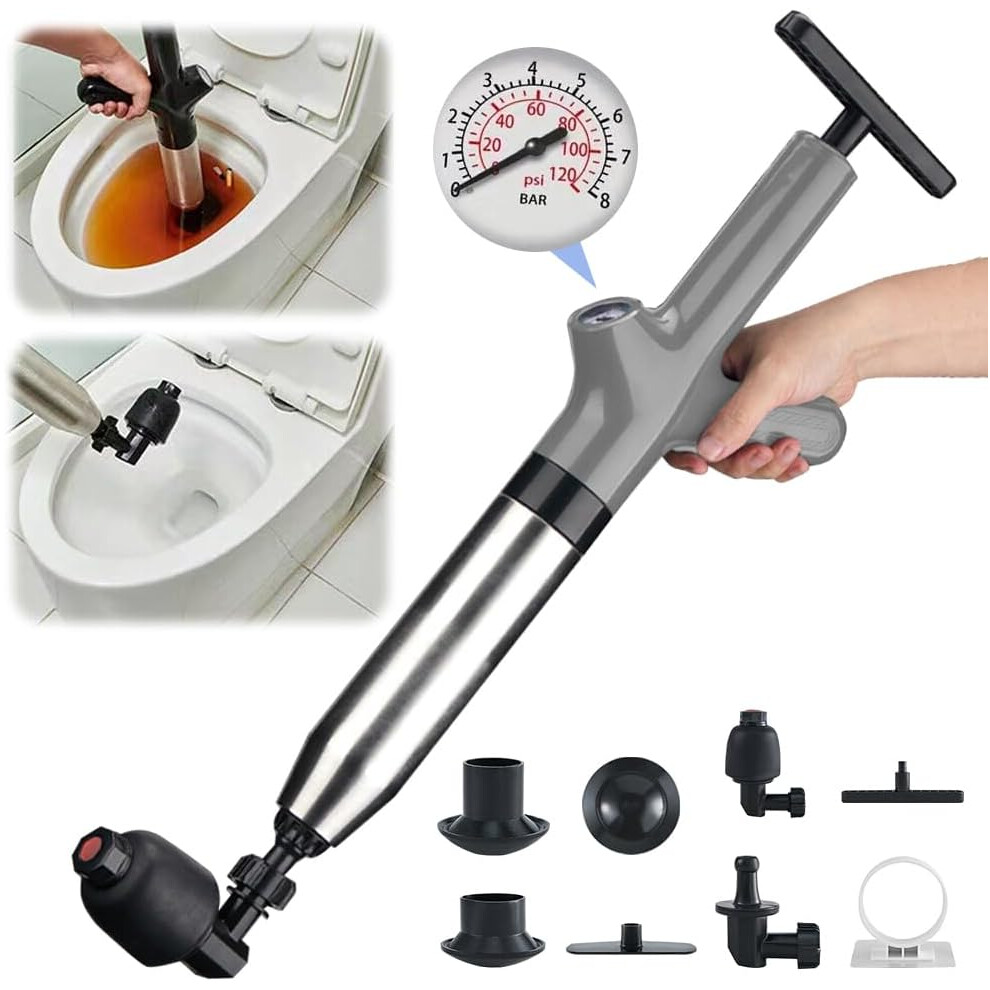 (Grey, -) High-Pressure Air Drain Blaster, Toilet Plunger Grey 5437706961291