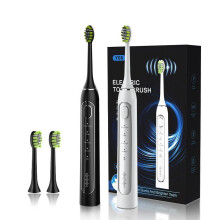 (Matches the image) Ultrasonic Electric Toothbrush USB Rechargeable Sonic Smart Timer 2 Replacement Heads IPX7 Waterproof for Adults