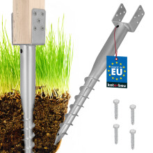 Base per palo di ancoraggio a terra a forma di U, in acciaio, 91 x 710 mm