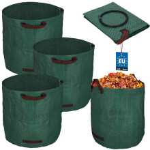 Gartenkorb für Laub und Gras, rund, faltbar, 270 l, 3er-Set