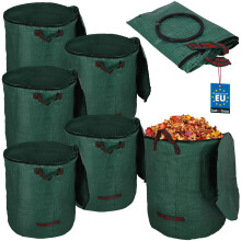 KOTARBAU Gartenkorb für Laub und Gras, rund, faltbar, mit Reißverschluss, 272 l, 5er-Set