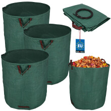 Gartenkorb für Laub und Gras, rund, faltbar, groß, 635 l, 3er-Set