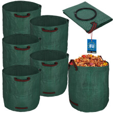 Gartenkorb für Laub und Gras, rund, faltbar, 270 l, 5er-Set