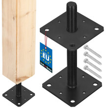KOTARBAU Állítható Acél Csavaros Oszloptalp Pavilonokhoz és Sátorokhoz M24 Menet Antracit 110 x 252 MM