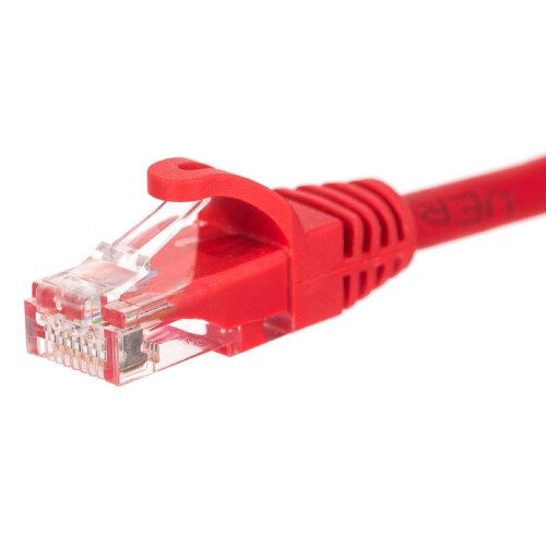 Patchkabel RJ45, Netrack støbt dæksel, kat. 6 UTP, 2m rød