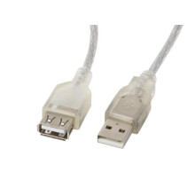 Lanberg AM-AF Cable alargador USB 2.0 1,8m Ferrita Transparente