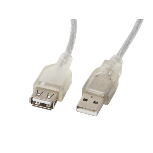 Cavo prolunga USB 2.0 Lanberg AM-AF da 1,8 m in ferrite trasparente