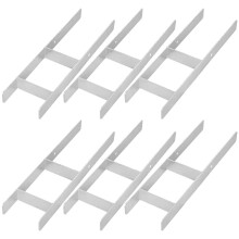 KOTARBAU H-oszlop alap falba építhető szereléshez, konzol, horganyzott acél dübel, 160 MM, 6 darabos készlet