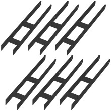 KOTARBAU H-oszlop talp falba szerelhető konzolhoz, horganyzott acél, fekete, 90 mm, 6 darabos készlet