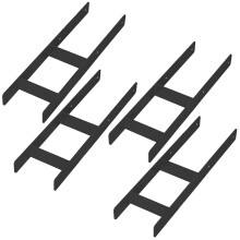 KOTARBAU Base a H per staffa di ancoraggio a incasso in acciaio zincato nero 160 mm, set da 4