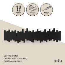 Umbra Sticks WallMounted Coat Rack Rail Hook with 8 Retractable Pegs – Mode