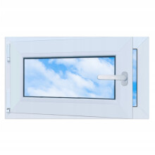 PVC-Fenster weiß 70x40 LINKS, neues 700x400 mm Dreh-Kipp-Fenster RU Doppelverglasung