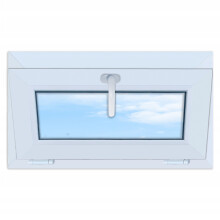 Hvidt PVC-vindue, vipbart, 70x40, nyt, 700x400, vipbart ovenfra, dobbeltlagsglas