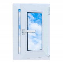 PVC-vindue hvid 40x60 HØJRE 400x600 mm vip-dreje dobbeltglas