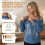 (Gray, Medium) Top de mezclilla sin mangas, ajustable 5