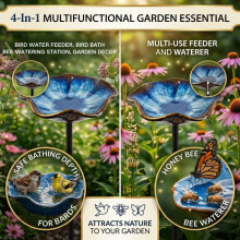 (1pc C, -) Țăruș metalic lucrat manual pentru grădină de flori, baie ceramică pentru păsări, 7 bucăți